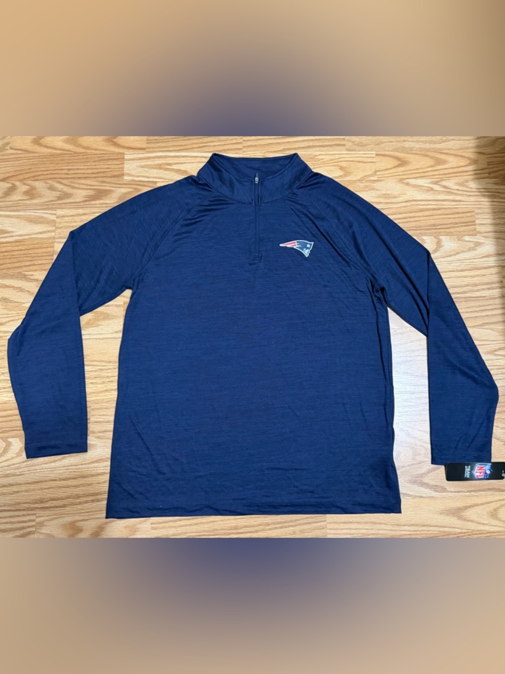 New England Patriots Quarter Zip NWT Men’s Large L Logo AthleticNFL NavyTop